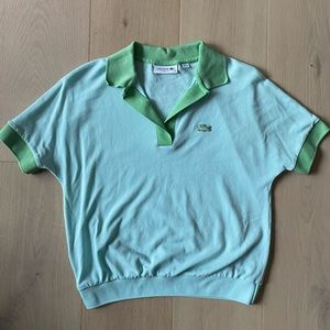 💚LACOSTE loose fit Open Collar Pique Polo Shirt